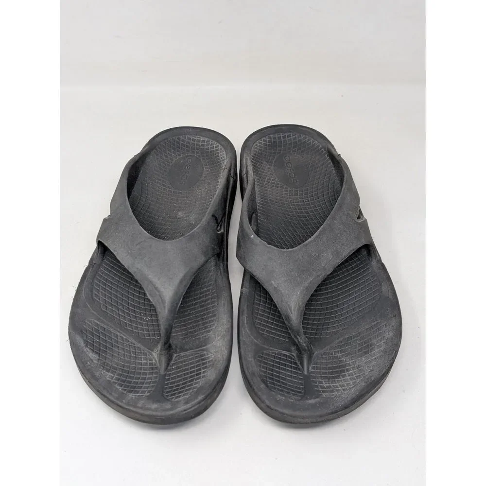 OOFOS OOriginal Recovery Foam Open Toe Sandals Black Men's 9 Women's 11 EU Sz 42